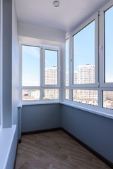 A general view of a small compact balcony in a high-rise building