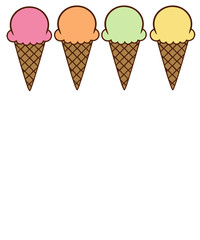 Ice Cream Cones Vector Illustration