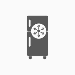 refrigerator icon, fridge vector