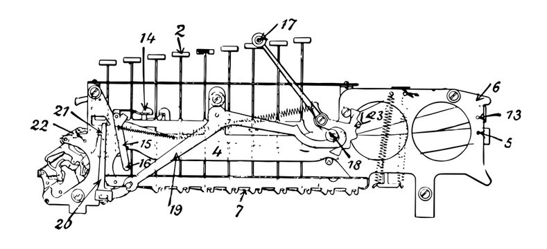 Felt Comptometer, vintage illustration.