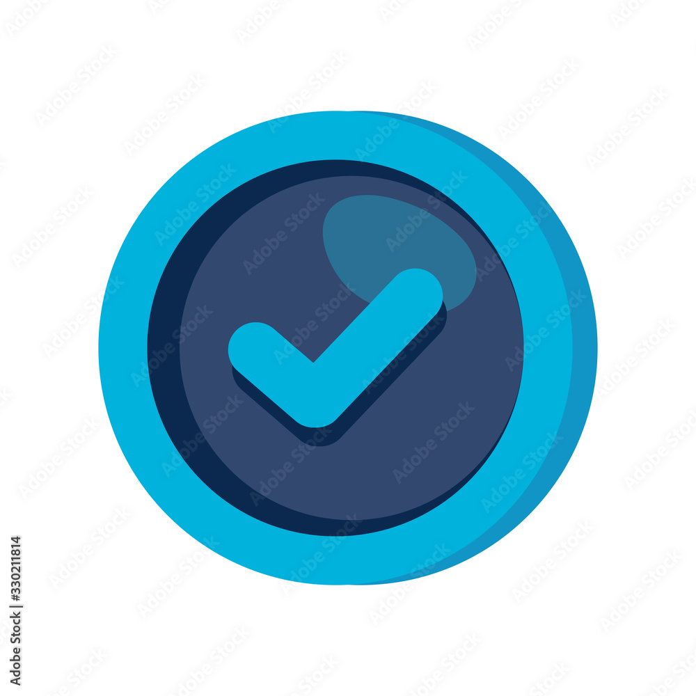 Poster check symbol in frame circular vector illustration design