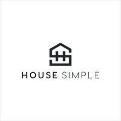 Fototapeta premium house monogram S and H shape logo design