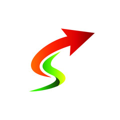 Letter s arrow logo design