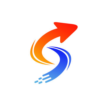 Letter s arrow logo design