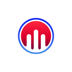 Letter w circle shape abstract logo design