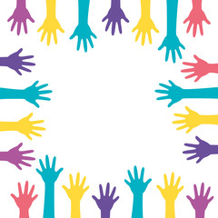 Fototapeta premium hands of colors isolated icon vector illustration design