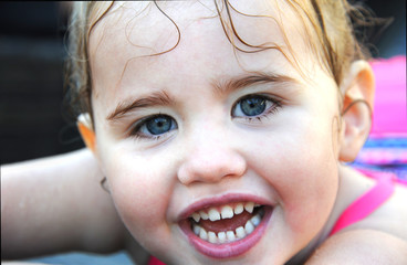 Girl is Soaking Wet From a Swim