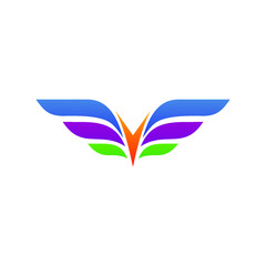 Wings abstract logo design vector