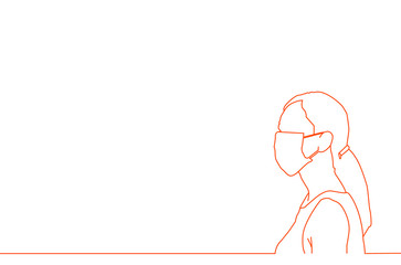 Women line thin background