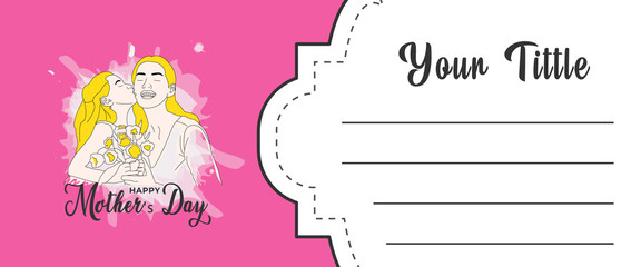 Happy mother day greeting card design template