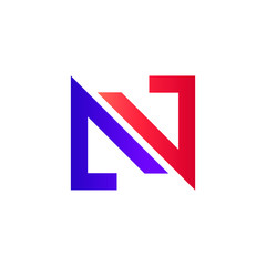 Letter n abstract modern logo