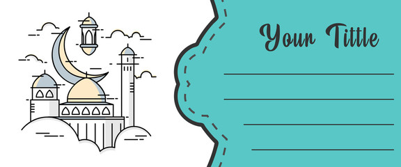 Fototapeta premium Islamic greeting card design template