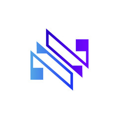 Letter n modern logo design