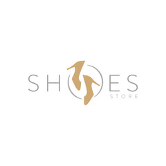 Women's shoes logo design vector template. BeautIful shoes logo