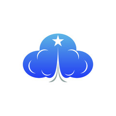 Cloud and star logo design