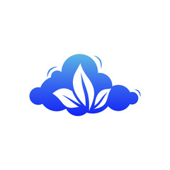 Fototapeta na wymiar Leaves and cloud logo design