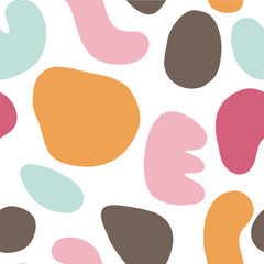 Organic pattern memphis style background, pastel color palette