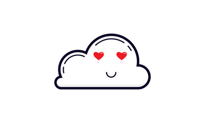 Cloud emoticons in love