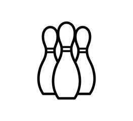 Pin bowling icon vector logo design style flat trendy