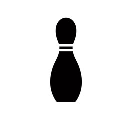 Pin bowling icon vector logo design style flat trendy