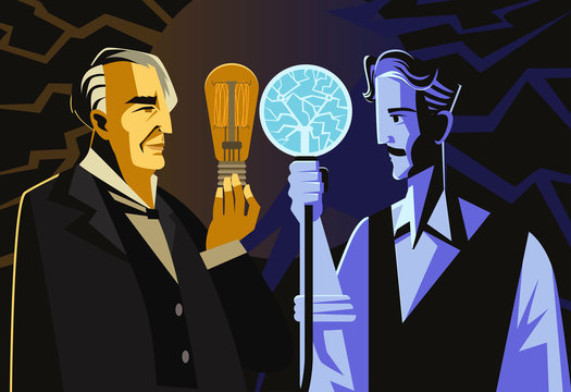 great inventors with a light bulbs