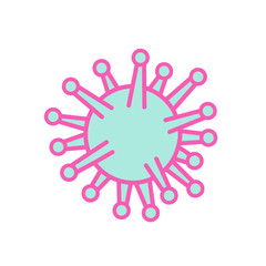 Mono line illustration of coronavirus, COVID-19 or 2019-nCoV cell on isolated white background done in monoline style.