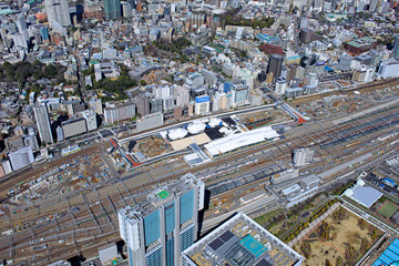 高輪ゲートウェイ駅周辺・空撮