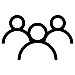 Group of people icon in line style. Socia media group users icon.