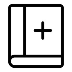 Fototapeta premium Medical book icon in line style. Medicine students guide sign.