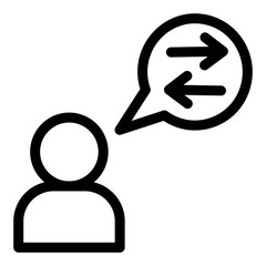 Users with chat speech bubble icon. Message, texting symbol. Communication concept.