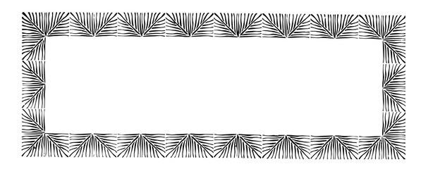 Ornate banner have desert plants pattern in this border, vintage engraving. © Morphart