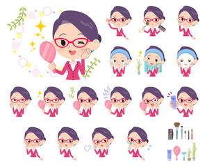 red glasses office women_beauty