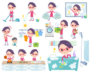 red glasses office women_housekeeping