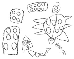 Cute worms-snakes in the form of seals, cats, unicorns, beetles, birds , microbes, bacteria, eggs (coloring pages for children and adults)