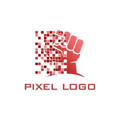 Hand icon design. Pixel logo vector