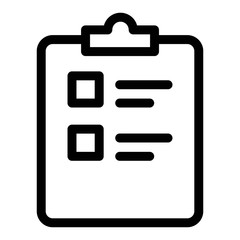 Clipboard or checklist icon in line style. Task list, audit report and check symbols. Done, tick, checkmark, approved signs. Checklist for modern mobile and web UI designs.