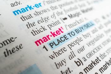 Fototapeta premium Dictionary Meanings of the Economic Crisis