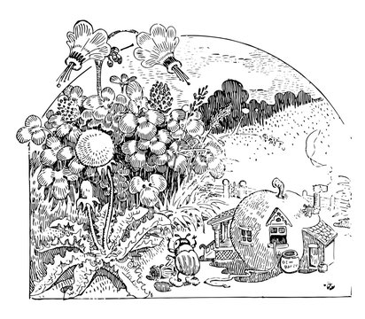 recommend clip art: Beatle Yardwork, vintage illustration