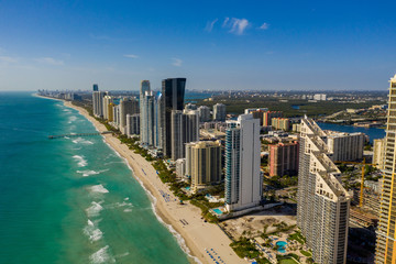 Naklejka premium Coastal buildings Sunny Isles Miami Beach FL