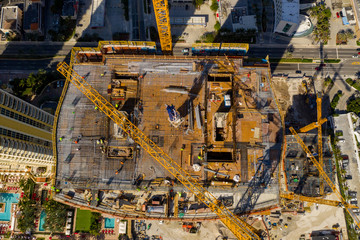 Construction site overhead shot