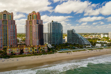 Fototapeta na wymiar Aerial photo Fort Lauderdale Beach residential condominiums