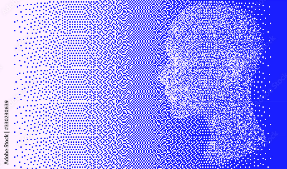 Aufkleber pixel art illustration with human head made of particles. concept illustration of artificial intelli