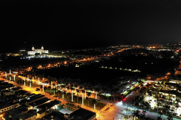 Fototapeta na wymiar Night aerial photo The Breakers luxury hotel West Palm Beach FL