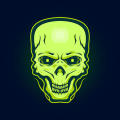 green skull head military mascot