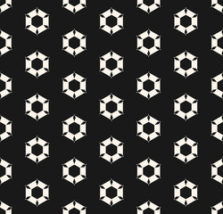 Vector seamless pattern with rippled hexagonal shapes. Abstract geometric texture, monochrome illustration of perforated surface. Stylish modern background. Design element for prints, decor, package