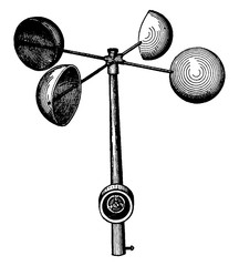 Robinson Cup Anemometer, vintage illustration