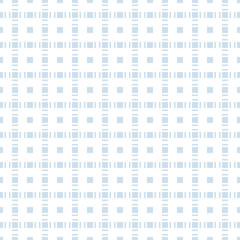 Squares seamless pattern. Subtle abstract geometric texture with small square shapes in regular grid. Light blue and white color. Simple modern minimal ornament. Stylish background. Repeated design