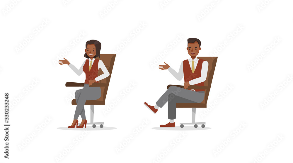 Wall mural business people working in office character vector design. no85