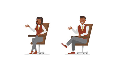 business people working in office character vector design. no85