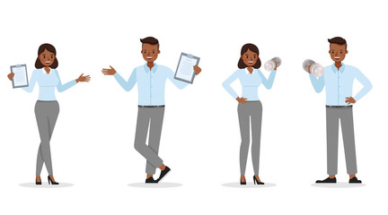 business people working in office character vector design. no88